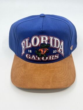 Florida Gators ‘47 Brand Hitch Blue W/ Brown Suede Snapback Hat Cap - BRAND NEW